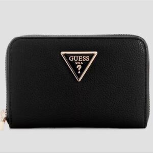 Guess Black Meridan Medium Zip Around Wallet